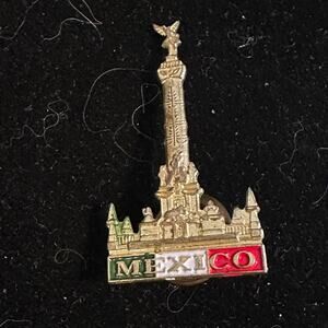 Vintage Mexico Souvenir Pin Monument Landmark Enamel Travel Lapel Pin
